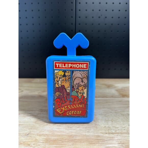 1991 Bill And Teds Excellent Cereal Box Phone Booth Container Toy Collectable - Picture 1 of 6
